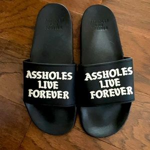 Assholes Live Forever sandals